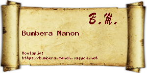 Bumbera Manon névjegykártya